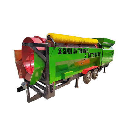 Roterende trommelscreeners met twee riemenconveyoren met hoge capaciteit voor het scheiden van compost