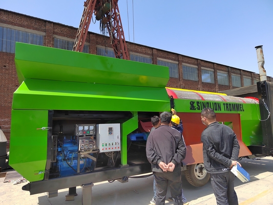 380V/415V/440V Spanning Zware compost trommel scherm met diesel generator set