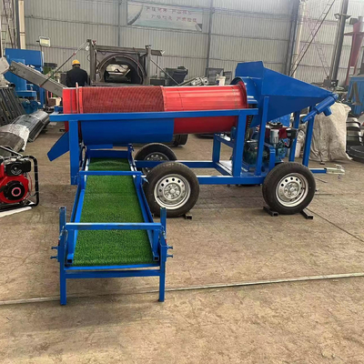 Kleine schaal 5 tot 10 ton Alluviale goudwasinstallatie Mobiele goudmijnbouw Trommel scherm