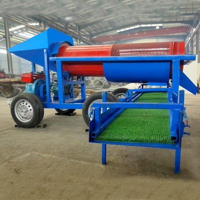 Kleine schaal 5 tot 10 ton Alluviale goudwasinstallatie Mobiele goudmijnbouw Trommel scherm