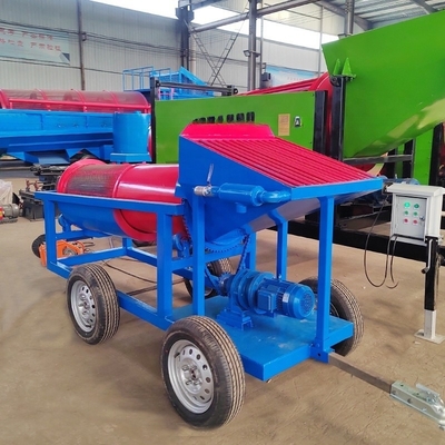 Kleine schaal 5 tot 10 ton Alluviale goudwasinstallatie Mobiele goudmijnbouw Trommel scherm