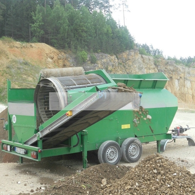 Mobiele trommel screener MTS1230 voor aarde zand grind compost houtsnips hoge capaciteit