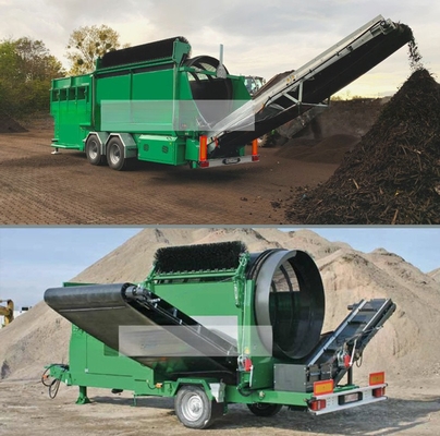Mobiele trommel screener MTS1230 voor aarde zand grind compost houtsnips hoge capaciteit