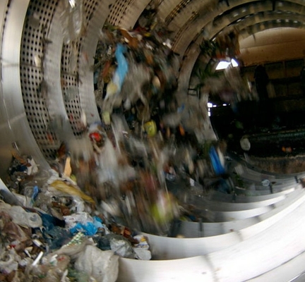Afvalrecyclinginstallatie met rubberen balreinigingssysteem met voedingsmaat kleiner dan 300 mm