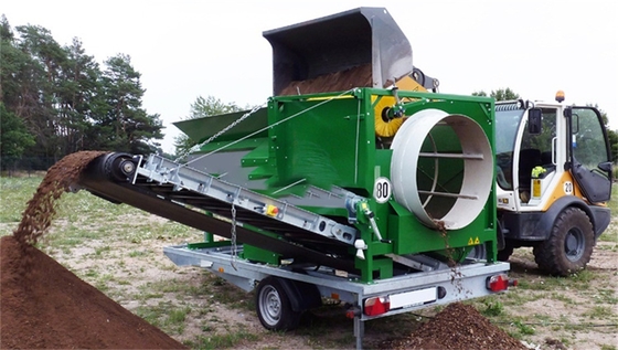 Rotary Drum Trommel Screener voor Compost Houtskool Grond Vuurhout Rotswormen Bovengrond