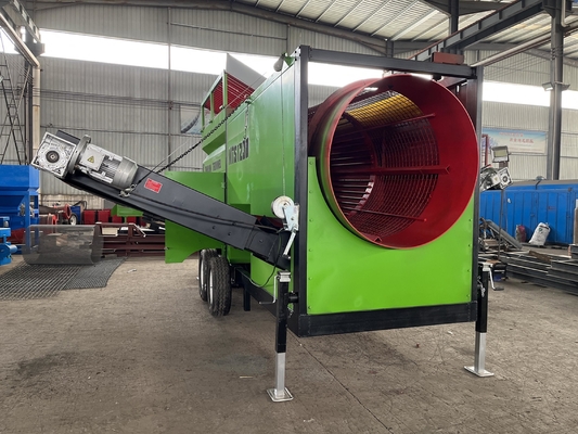 Rotary Drum Trommel Screener voor Compost Houtskool Grond Vuurhout Rotswormen Bovengrond