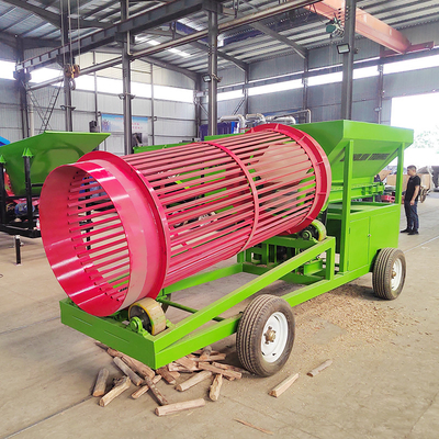 60m3/h Saagstof en brandhout Reiniging Rotary Drum Sieve met Steel Bar Screen Material