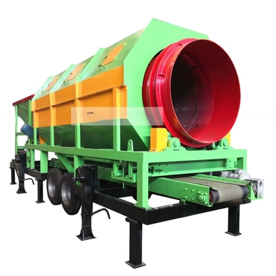 Aanpasbare mobiele composttrommelzeef met een capaciteit van 1-200 ton per uur