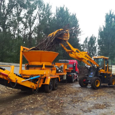 4-6 Blade Diesel Mobile Grote Rotary Hopper Houtboom Root Chipper Stump Shredder Plant