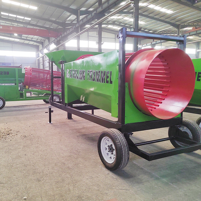 500*500*550mm Carbon Steel Rotary Drum Trommel Screen Machine voor gevibreerd brandhout