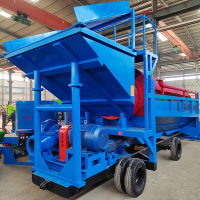 Mobiele Trommel-goudwasinstallatie voor goudseparatie-mijnbouwapparatuur met een capaciteit van 3000 kg
