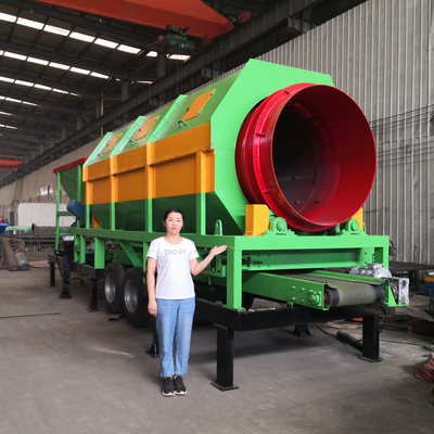Gevraagd afvoergrootte mobiele roterende mijnbouw zand grind steen trommel compost trommel scherm