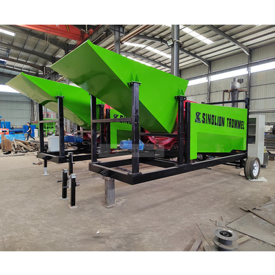 Mobiele roterende cirkelvormige houtsnips brandhout trammel scherm met stalen plaat punch gat