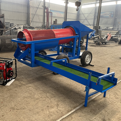 98% Draagbare rivier Alluvial Goud en Diamant Trommel Screen Washing Plant Machine