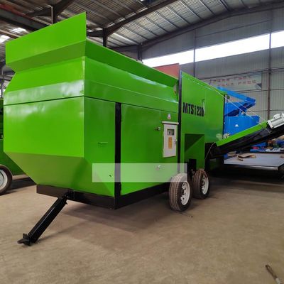 60m3/uur Capaciteit Mobiele trommel scherm voor het screenen Compost Houtsplinten Topgrond Beeste en schapen mest