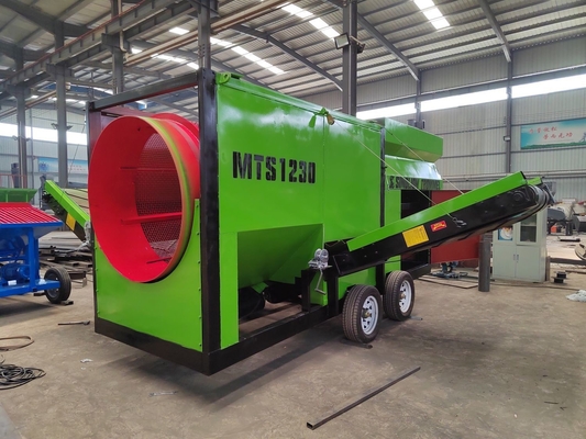 Draagbare automatische trommel-scherm trommel zeefseparator voor compost Topgrond Worm Hout en houtskool zeven