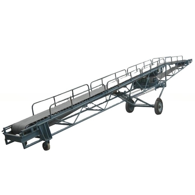 Kleine grootte gele industriële mobiele draagbare rubberen schuine riem transportlijn machine