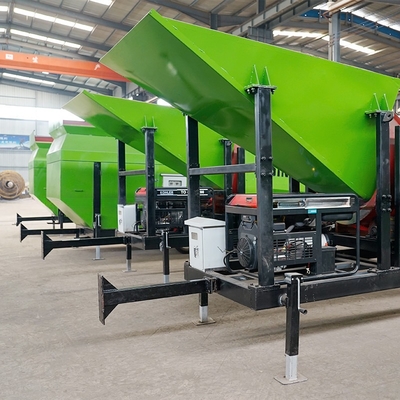 Minder dan 300 mm voedingsgrootte mobiele compost trommel scherm en draagbare bovengrond screener