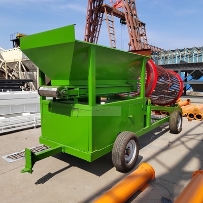 Rotary Drum Tumbler Mobiele brandhout trommel scherm met staaldraad geweven scherm materiaal