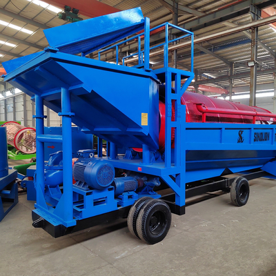 Stabiel wassen van goud mobiele tromel scherm apparatuur met cirkelvormige schors ontwerp