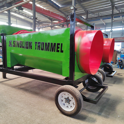 Hoog op maat gemaakte 2000 kg wiellachtige mobiele trommel scherm voor compost en slak screening
