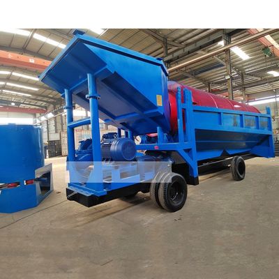 Alluvial Placer River Gold Washing Trommel Screen met een voedingsgrootte van minder dan 300 mm