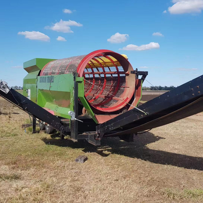 High Capacity Compost Rotary Mobile Trommel Screen/Sieve met 3-45KW elektrische motor