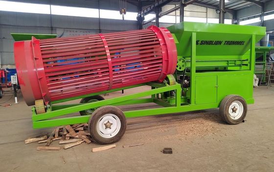 220V/380V Zware kleine mobiele houtsplinten Zaagsel Rotsgrond Steen Trommel Scherm