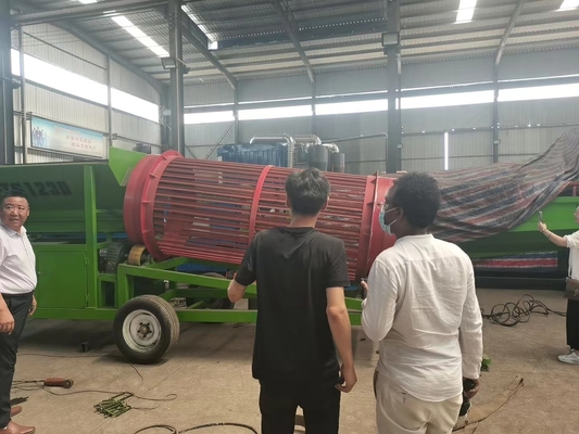 Mobiele houtverwerker met een hoog vermogen, trommel-sieftoestel met automatisch reinigen