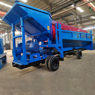 Hoge capaciteit Alluvial Gold Trommel Wash Plant 50-500 ton per uur 98% efficiëntie