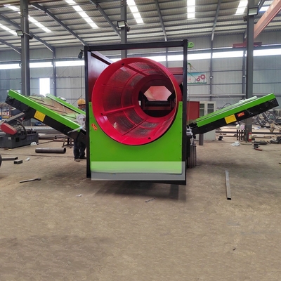 2200 KG Kleinschalige mobiele 2 lagen afval sorteren trommel scherm met ontlading Grootte op aanvraag