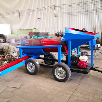 Kleine goudmijntrommel Mobiele goudwasser Rotary Trommel Scherm met 98% efficiëntie