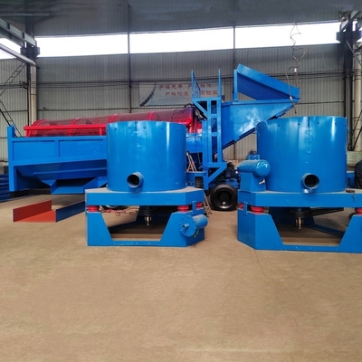 Alluviale goudwasinstallatie met centrifuge-separator en dieselmotor trommelscherm