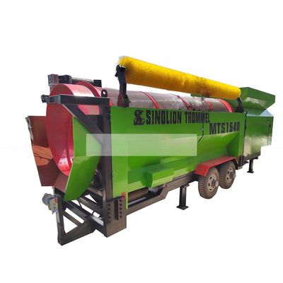mobiele steenkool rots goud zand grind compost trommel scherm machine met sinolion spanning