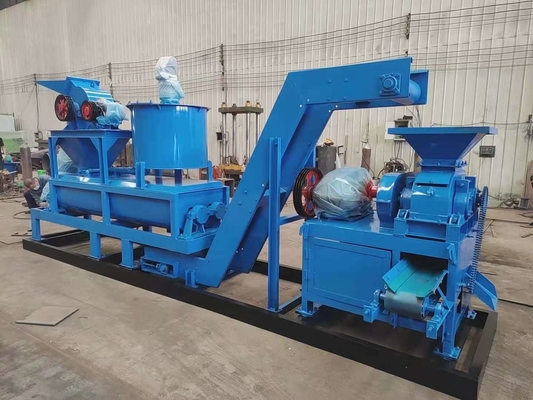 Coal Breeze Briquette Roller Press voor balkussens en vierkante houtskool in blauw ontwerp