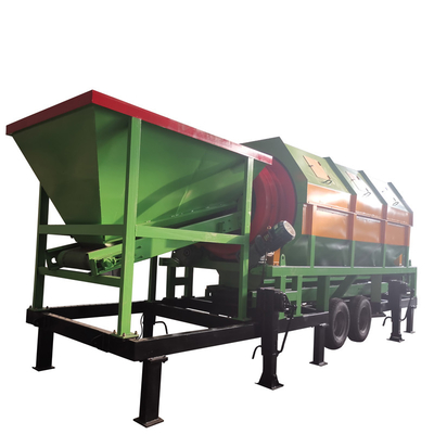 Minder dan 300 mm voedingsgrootte mobiele compost roterende zeefmachine voor composteerinstallatie