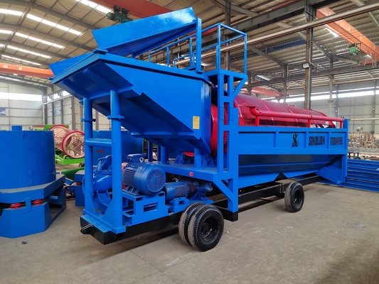100-200t/h Drum Screen Alluviaal Goud Diamant Mobile Mining Separatie met mijnbouw