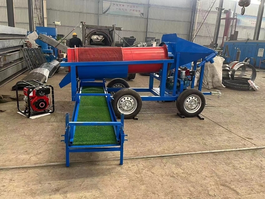 Alluviale goudmijnbouw trommelmachinewasinstallatie met 600 kg zwaartekrachtseparator