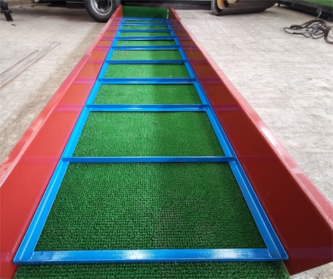 Precise Gold Separation Mining Sluice Box met Gold Collecting Grass Mat verbonden