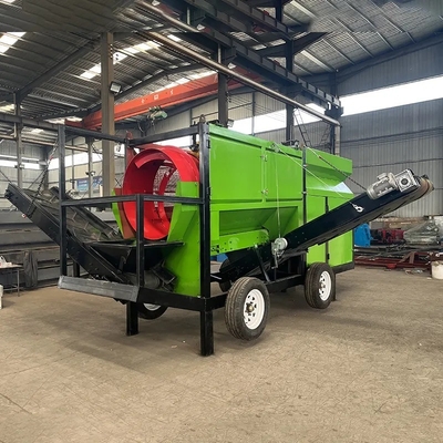 Draagbare trommel vibratie scherm voor grind en houtsnips composteren op elke locatie