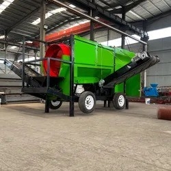 Draagbare trommel vibratie scherm voor grind en houtsnips composteren op elke locatie