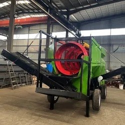 Draagbare trommel vibratie scherm voor grind en houtsnips composteren op elke locatie