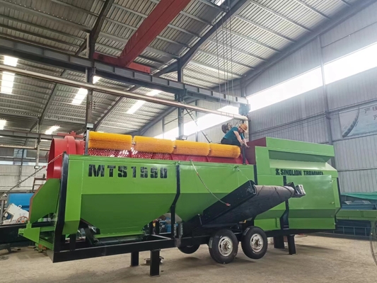 Functie Screening Mobiele trommelgrens voor het scheiden van compost en grind