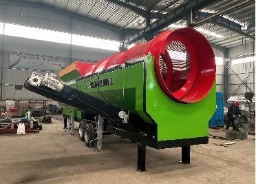 Functie Screening Mobiele trommelgrens voor het scheiden van compost en grind