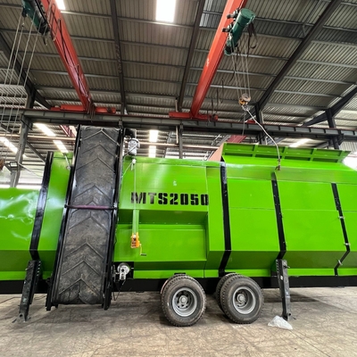 Boerderijen 33.2kw Motor Grote capaciteit MTS 2050 Mobiele trommel zeef voor compost roterende trommel