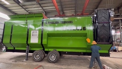 Boerderijen 33.2kw Motor Grote capaciteit MTS 2050 Mobiele trommel zeef voor compost roterende trommel
