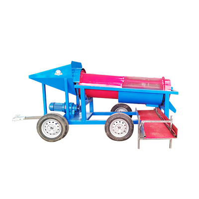220 V/380 V/440 V Hoge Goud Herstel Mobiele Mijn Wasinstallatie 5-10 Ton Zeven goud Trommel Scherm