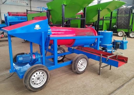 5 tot 10 ton per uur mobiele Trommel-goudwasinstallatie voor minerale scheiding in energie-mijnbouw