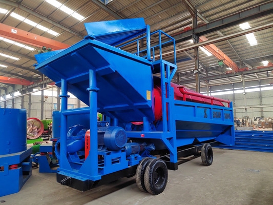 Draagbare wasmachine 100 ton goudwasmachine trommel scherm met zwaartekrachtseparator