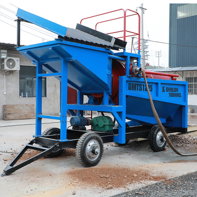 Mijnbouw Scheidingszand Alluviaal Goud Wassen Mobiele Trommel Screen voor de markt in Rusland